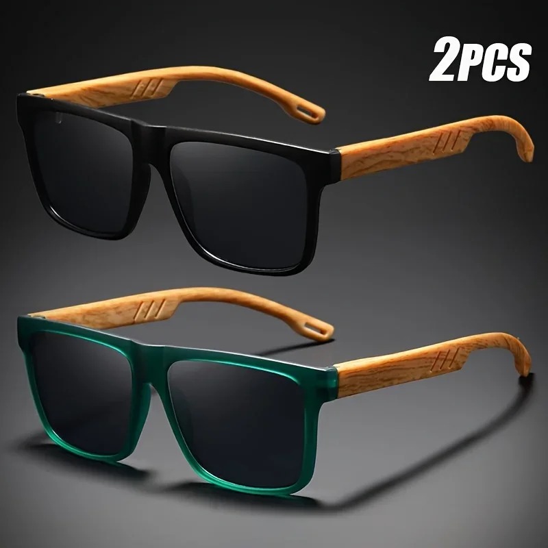 Woodworking Basics - 1/2pcs Vintage Square Casual Man Sunglasses