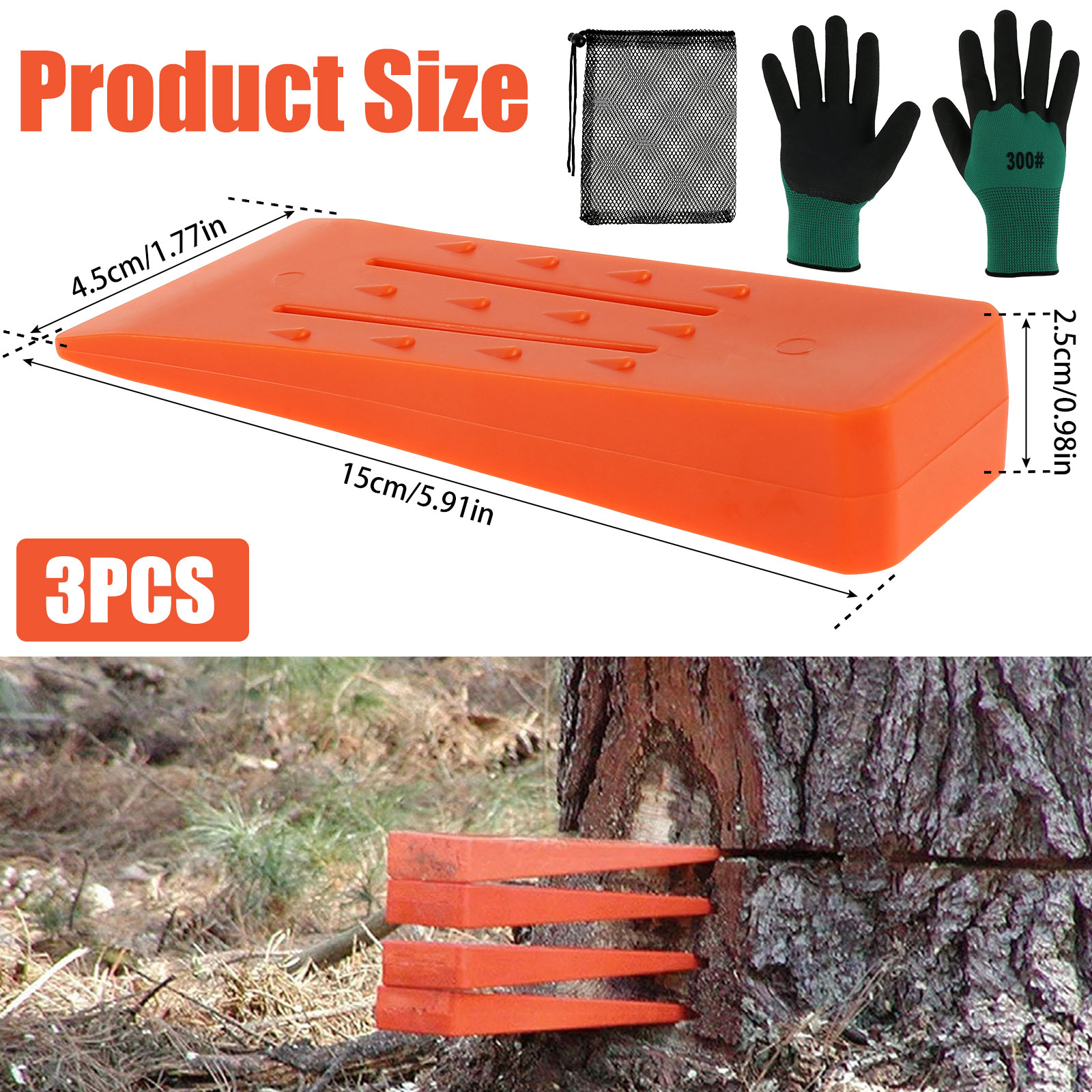3Pcs Tree Cutting Wedges Durab – обзор и цена Woodworking Videos
